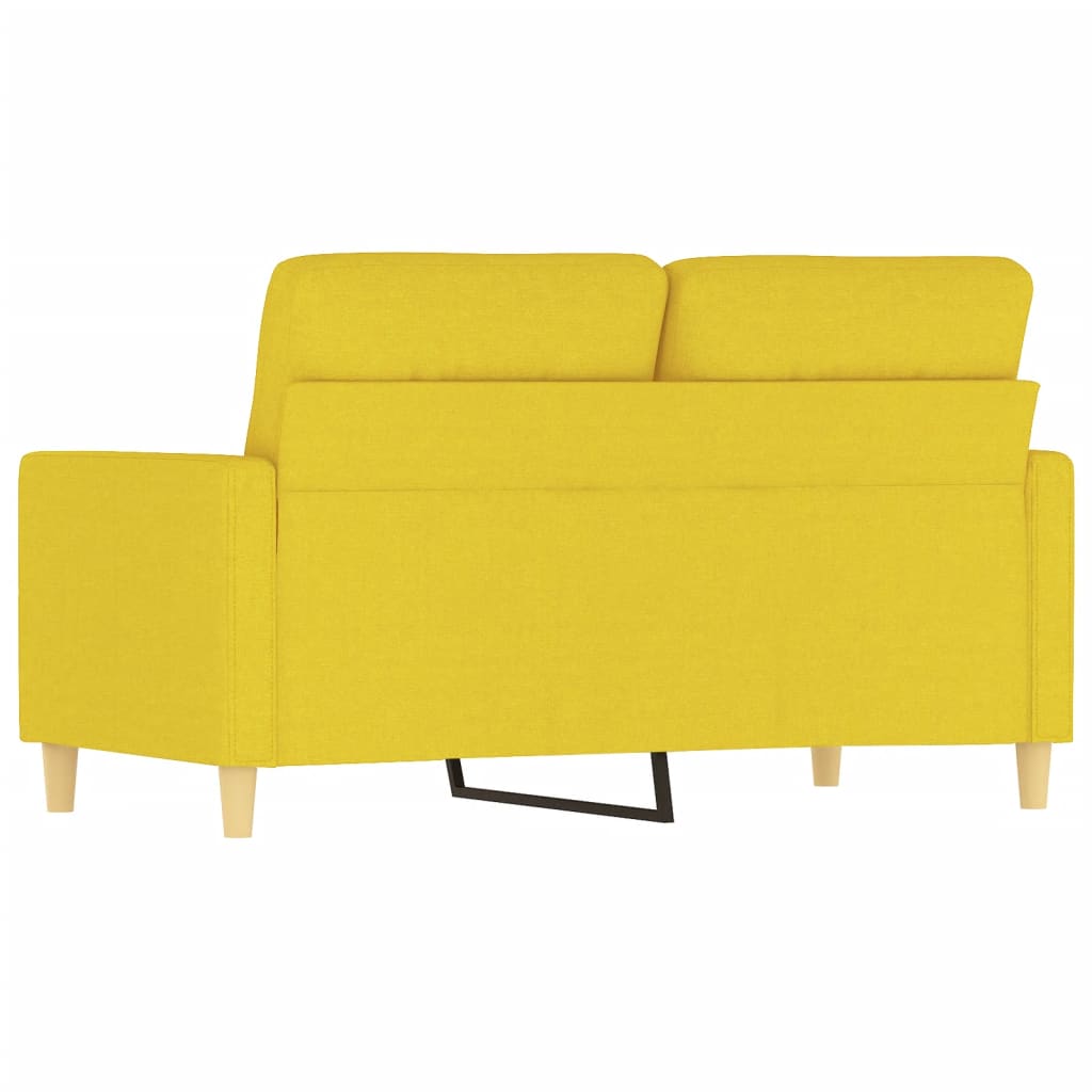 vidaXL Canapea cu 2 locuri, galben deschis, 120 cm, material textil