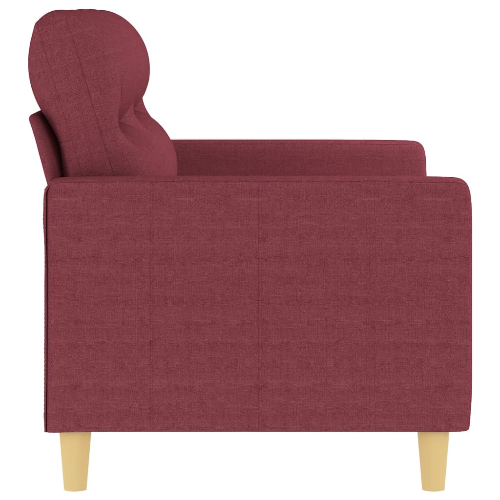 vidaXL Canapea cu 2 locuri, roșu vin, 120 cm, material textil
