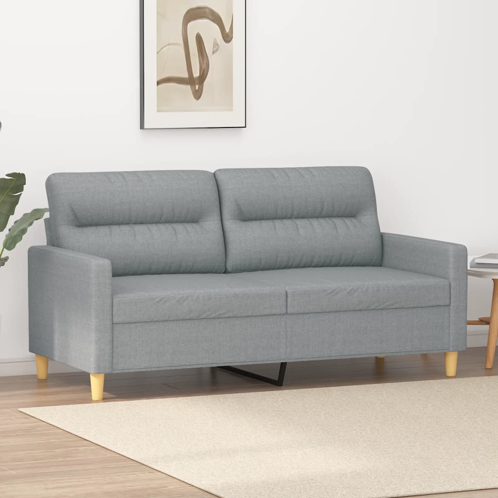 vidaXL Canapea cu 2 locuri, gri deschis, 140 cm, material textil vidaXL Canapea cu 2 locuri, gri deschis, 140 cm, material textil