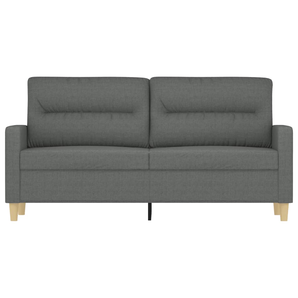 vidaXL Canapea cu 2 locuri, gri închis, 140 cm, material textil