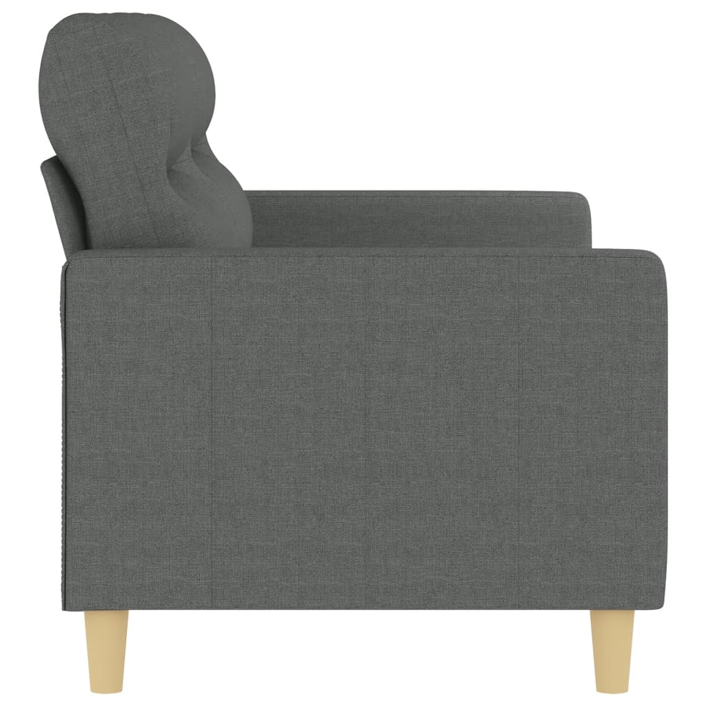 vidaXL Canapea cu 2 locuri, gri închis, 140 cm, material textil