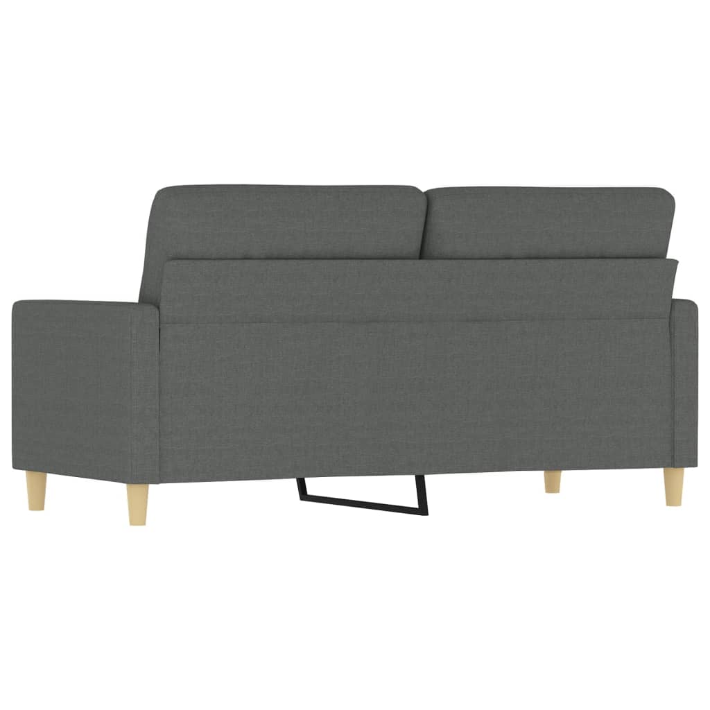 vidaXL Canapea cu 2 locuri, gri închis, 140 cm, material textil