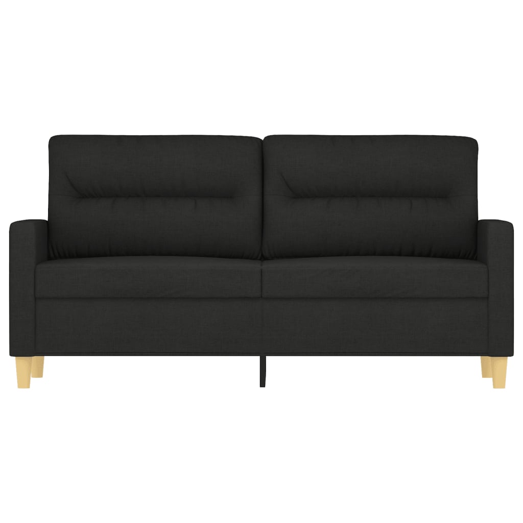 vidaXL Canapea cu 2 locuri, negru, 140 cm, material textil