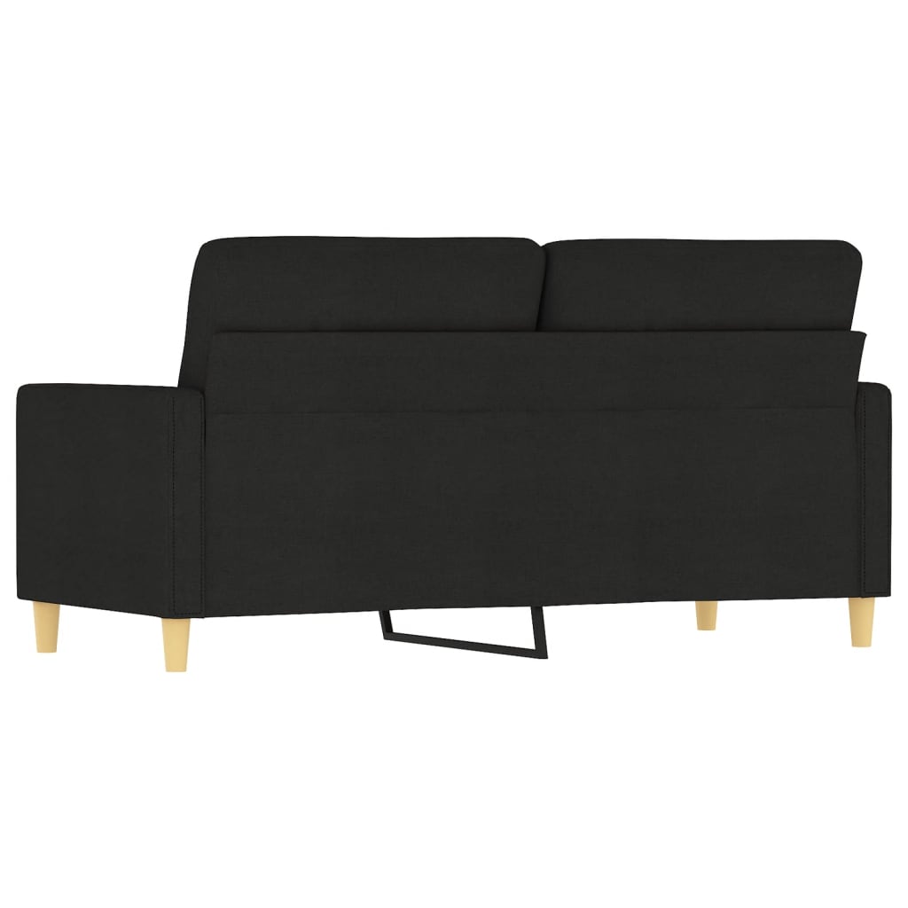 vidaXL Canapea cu 2 locuri, negru, 140 cm, material textil