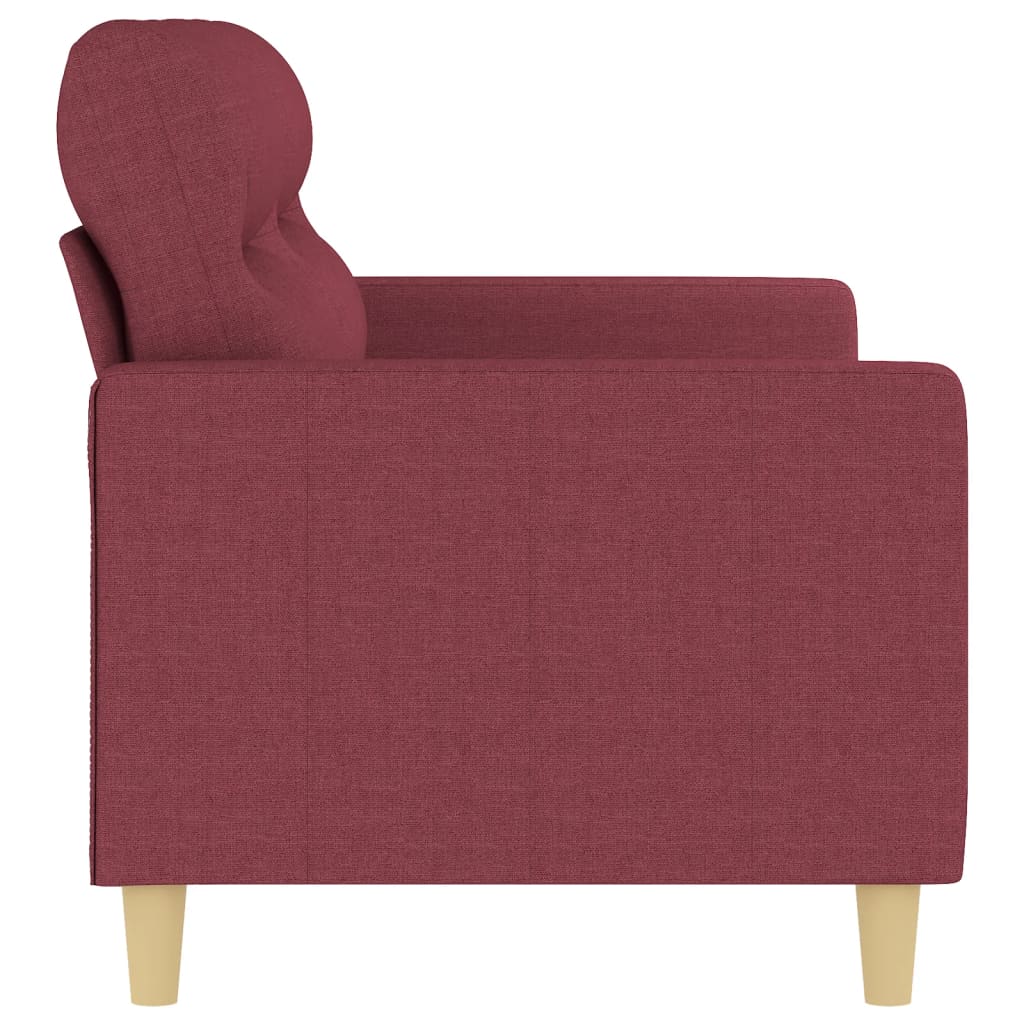 vidaXL Canapea cu 2 locuri, roșu vin, 140 cm, material textil