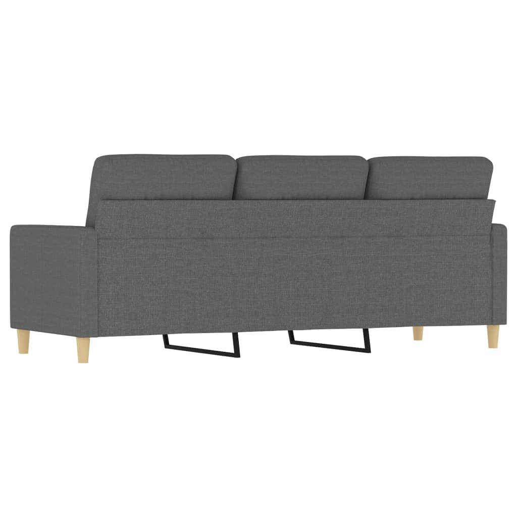 vidaXL Canapea cu 3 locuri, gri închis, 180 cm, material textil