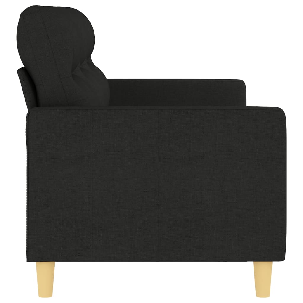 vidaXL Canapea cu 3 locuri, negru, 180 cm, material textil