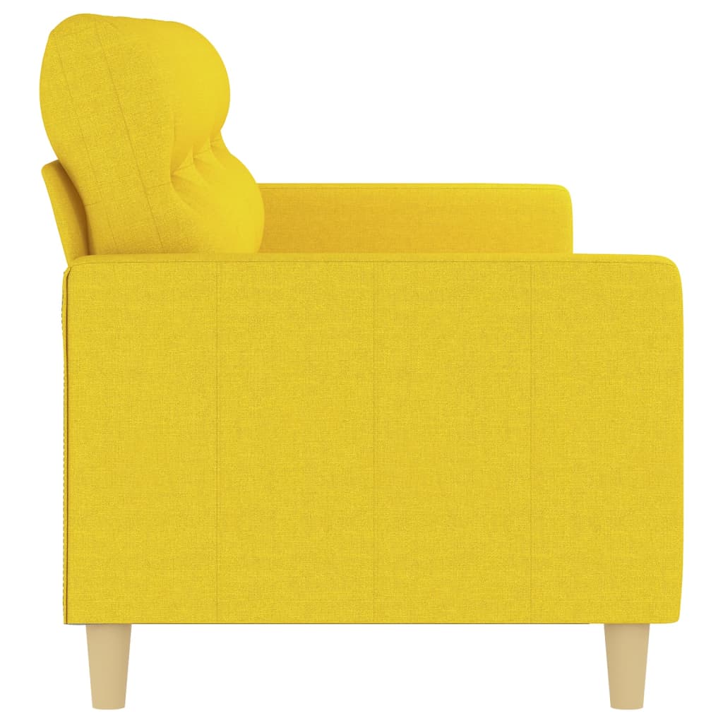 vidaXL Canapea cu 3 locuri, galben deschis, 180 cm, material textil vidaXL Canapea cu 3 locuri, galben deschis, 180 cm, material textil