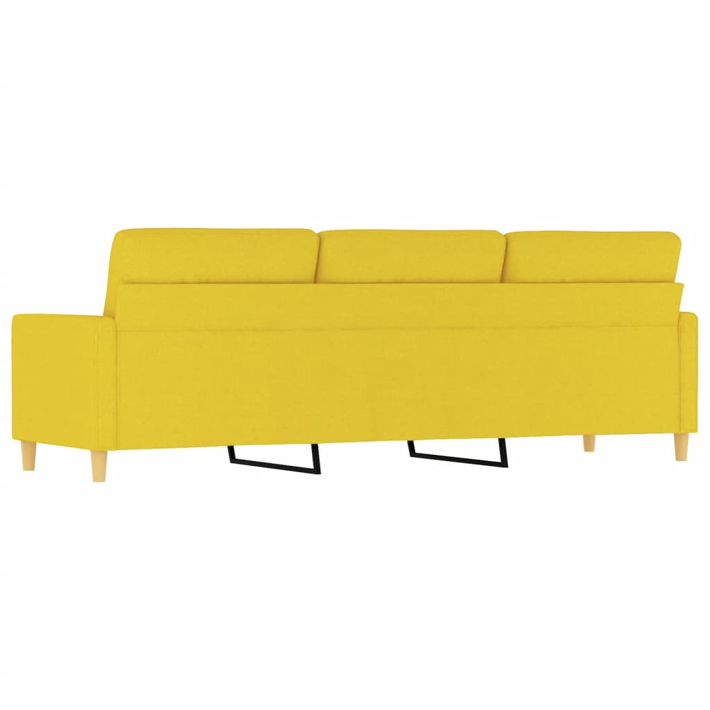 vidaXL Canapea cu 3 locuri, galben deschis, 180 cm, material textil vidaXL Canapea cu 3 locuri, galben deschis, 180 cm, material textil
