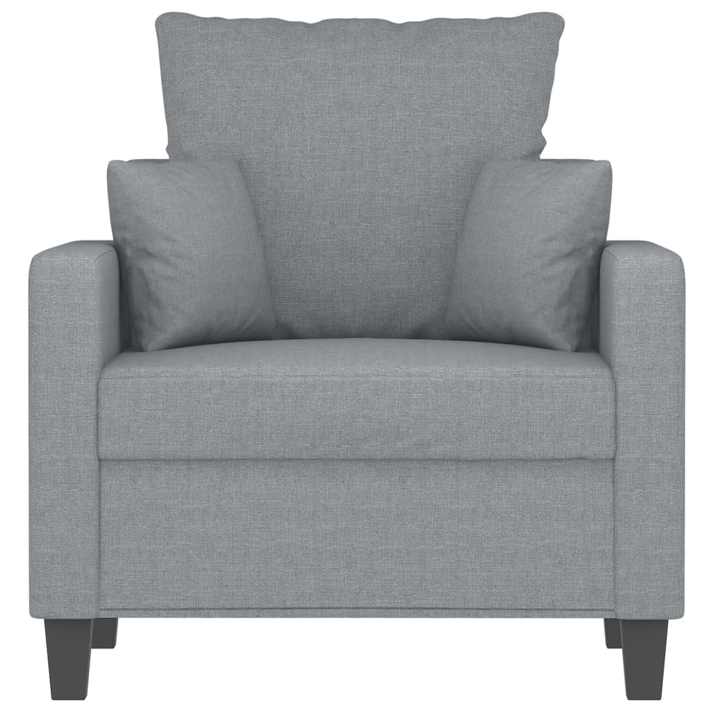 vidaXL Fotoliu canapea, gri deschis, 60 cm, material textil