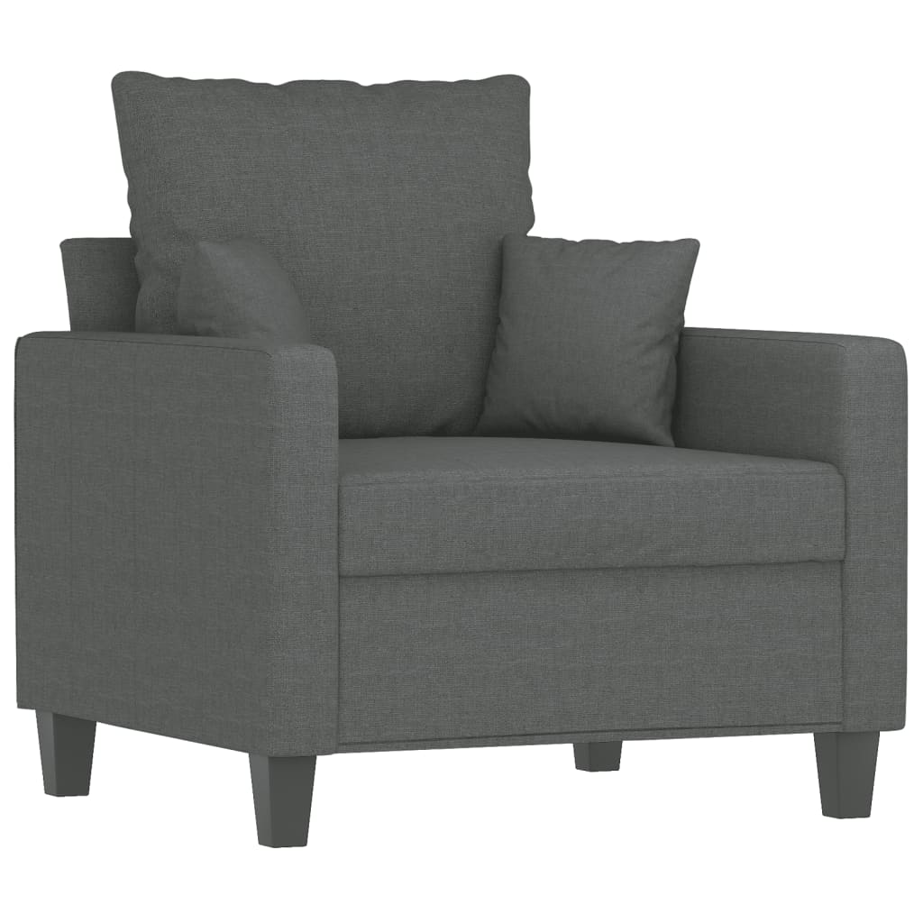 vidaXL Fotoliu canapea, gri închis, 60 cm, material textil