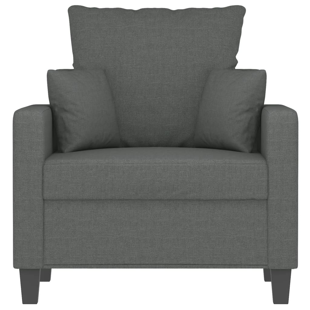 vidaXL Fotoliu canapea, gri închis, 60 cm, material textil