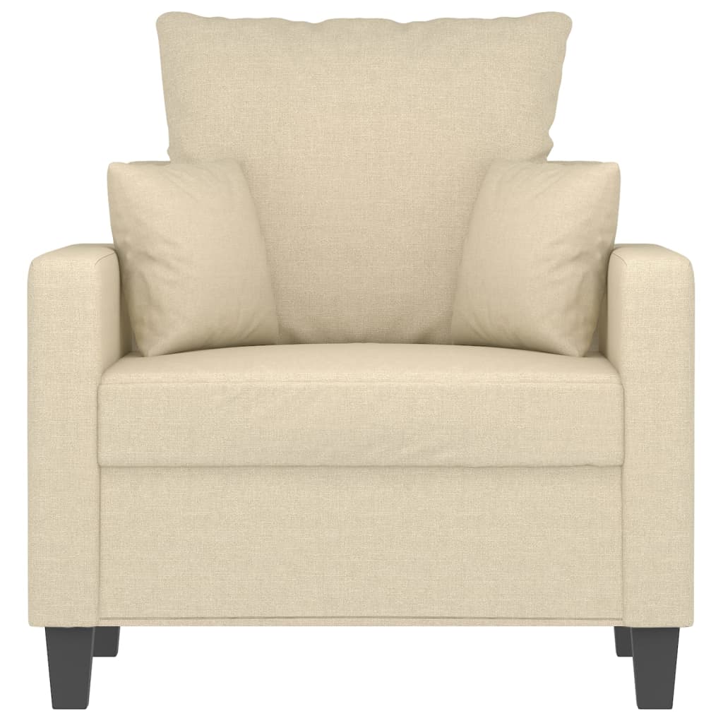 vidaXL Fotoliu canapea, crem, 60 cm, material textil