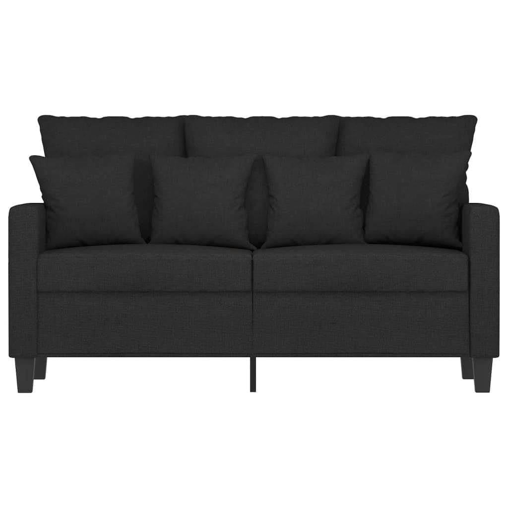 vidaXL Canapea cu 2 locuri, negru, 120 cm, material textil