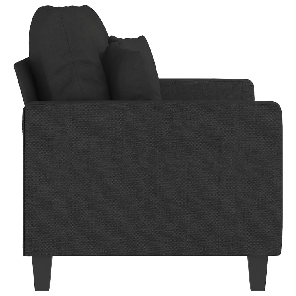 vidaXL Canapea cu 2 locuri, negru, 120 cm, material textil
