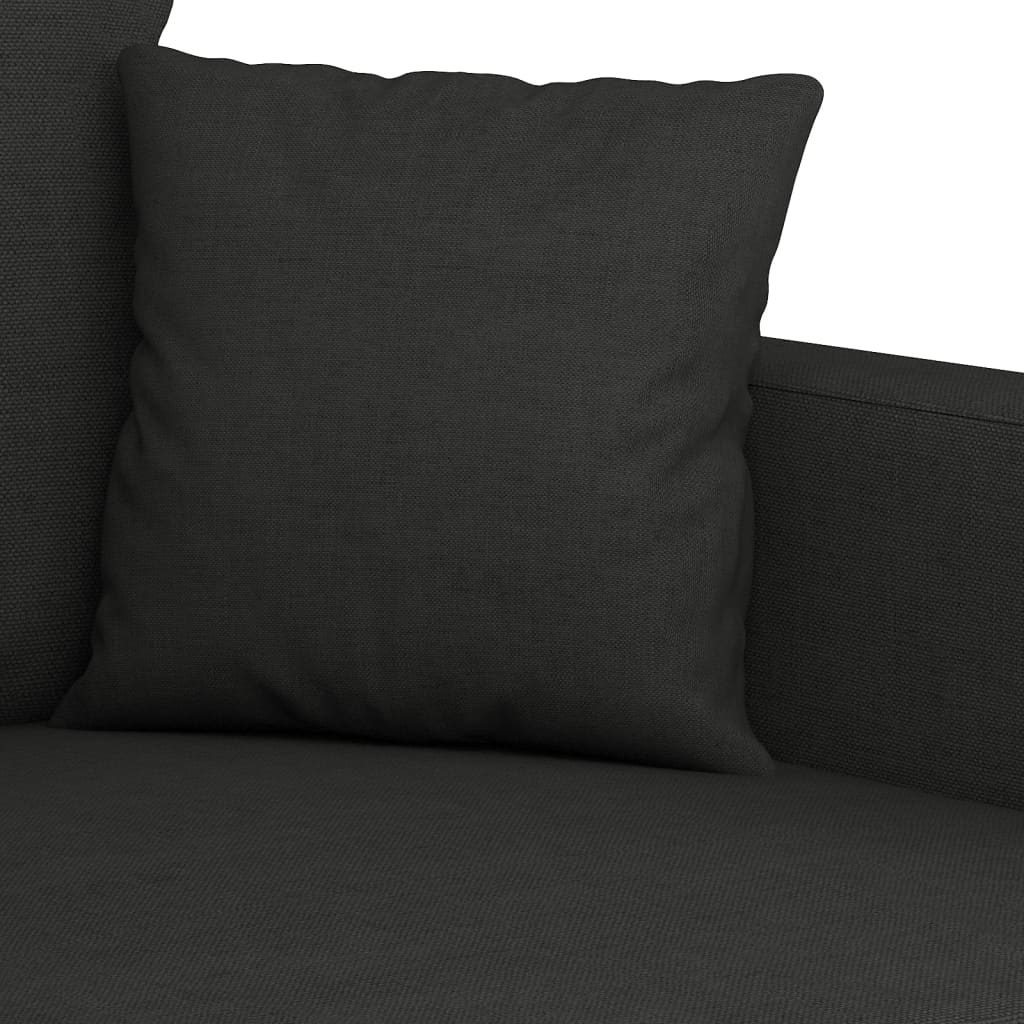 vidaXL Canapea cu 2 locuri, negru, 120 cm, material textil