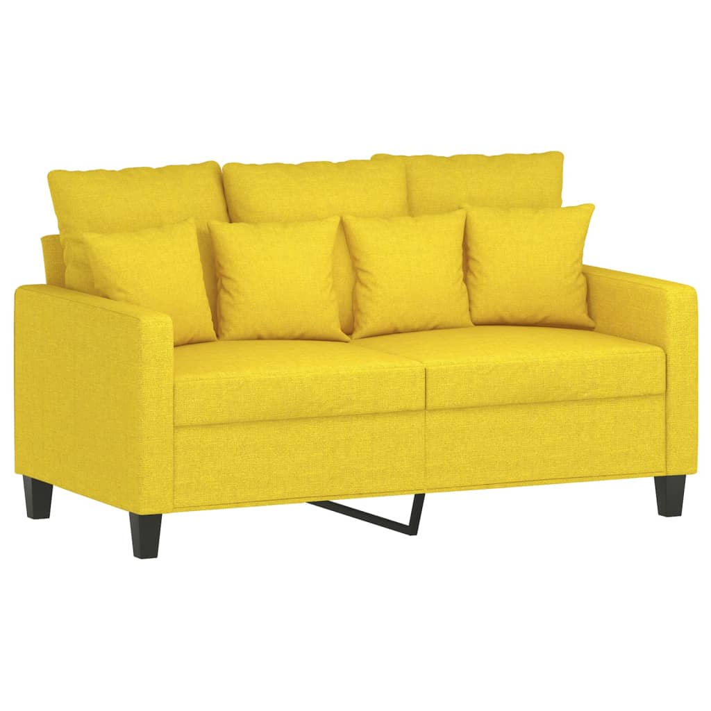 vidaXL Canapea cu 2 locuri, galben deschis, 120 cm, material textil