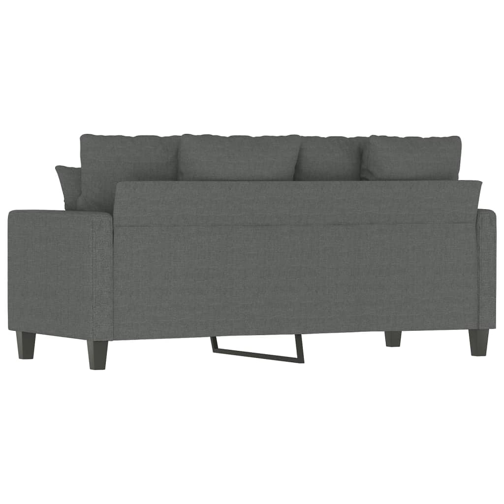 vidaXL Canapea cu 2 locuri, gri închis, 140 cm, material textil