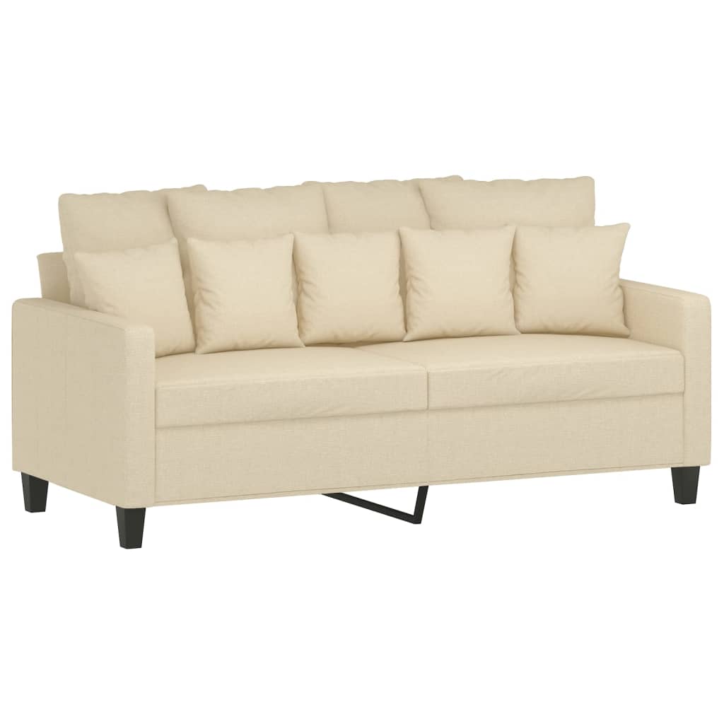 vidaXL Canapea cu 2 locuri, crem, 140 cm, material textil vidaXL Canapea cu 2 locuri, crem, 140 cm, material textil