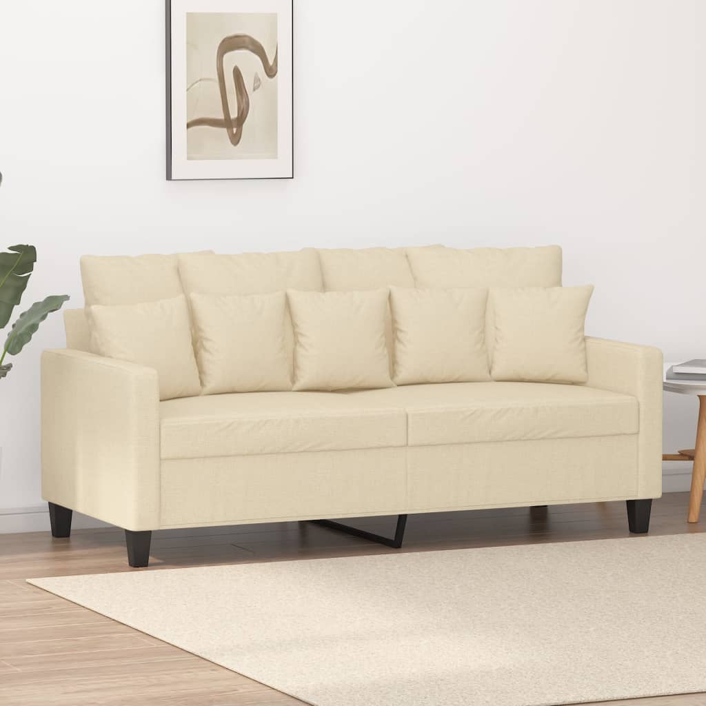 vidaXL Canapea cu 2 locuri, crem, 140 cm, material textil vidaXL Canapea cu 2 locuri, crem, 140 cm, material textil