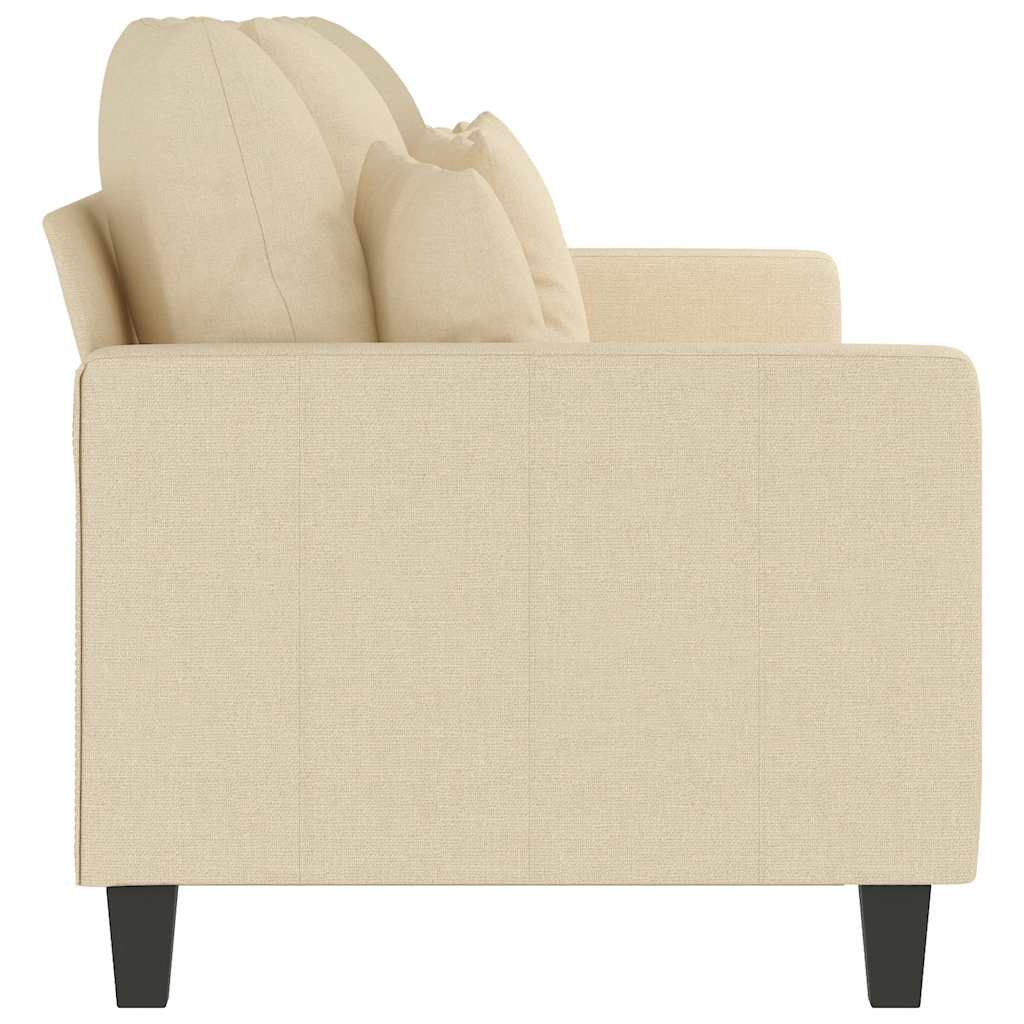 vidaXL Canapea cu 3 locuri, crem, 180 cm, material textil vidaXL Canapea cu 3 locuri, crem, 180 cm, material textil