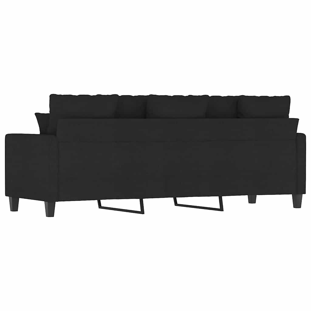 vidaXL Canapea cu 3 locuri, negru, 180 cm, material textil