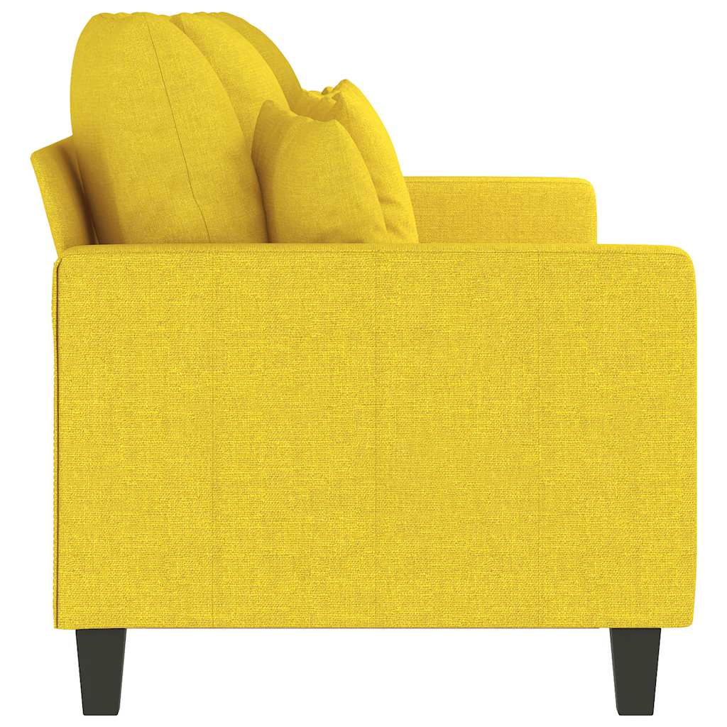 vidaXL Canapea cu 3 locuri, galben deschis, 180 cm, material textil vidaXL Canapea cu 3 locuri, galben deschis, 180 cm, material textil