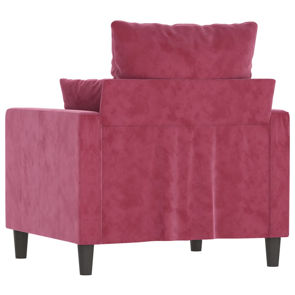 vidaXL Canapea de o persoană, roșu vin, 60 cm, catifea vidaXL Canapea de o persoană, roșu vin, 60 cm, catifea