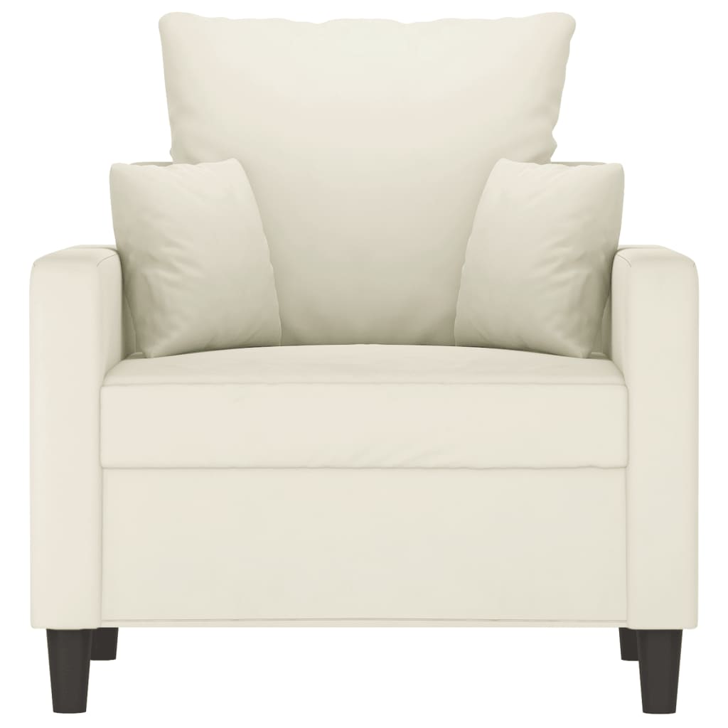 vidaXL Canapea de o persoană, crem, 60 cm, catifea vidaXL Canapea de o persoană, crem, 60 cm, catifea