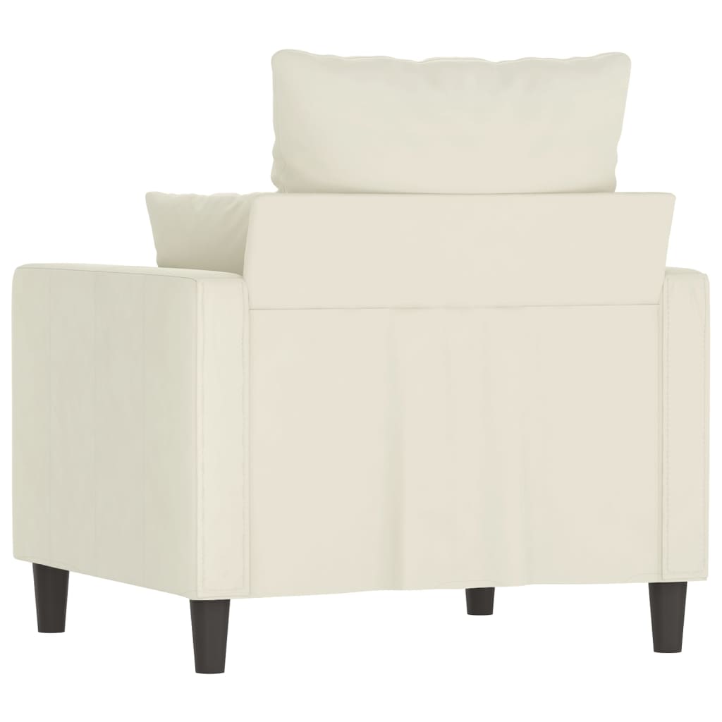vidaXL Canapea de o persoană, crem, 60 cm, catifea vidaXL Canapea de o persoană, crem, 60 cm, catifea