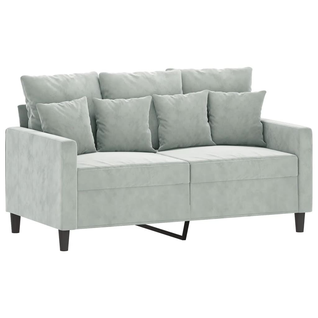 vidaXL Canapea cu 2 locuri, gri deschis, 120 cm, catifea