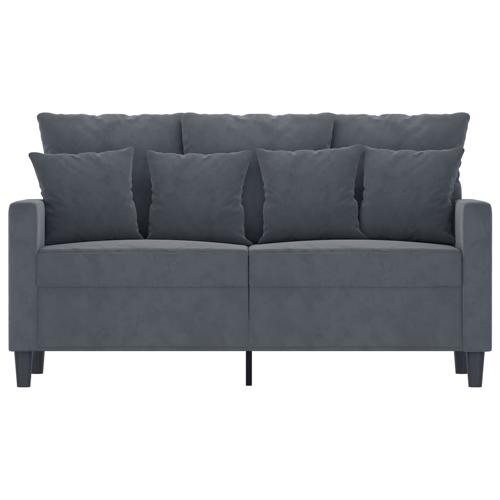 vidaXL Canapea cu 2 locuri, gri închis, 120 cm, catifea vidaXL Canapea cu 2 locuri, gri închis, 120 cm, catifea
