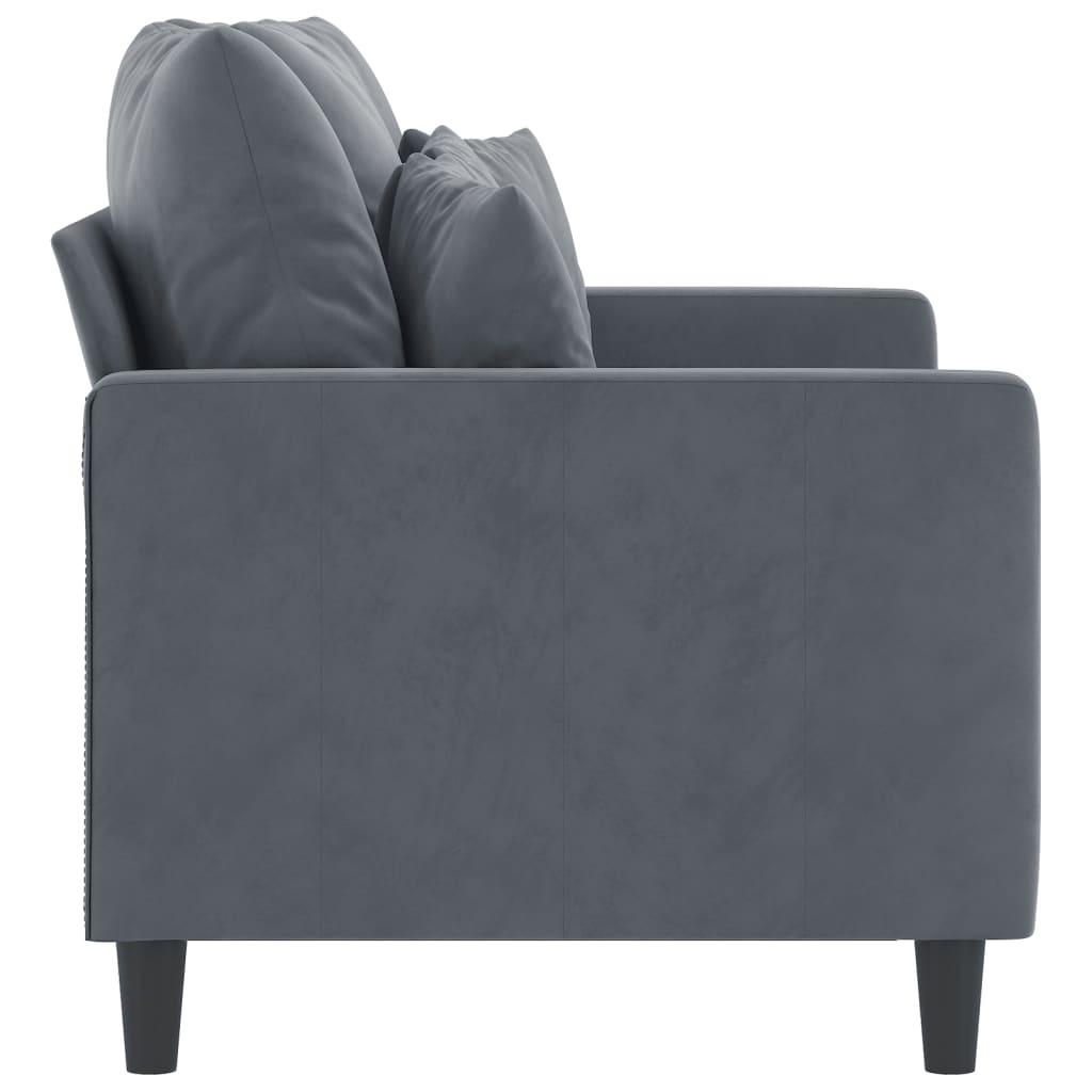 vidaXL Canapea cu 2 locuri, gri închis, 120 cm, catifea vidaXL Canapea cu 2 locuri, gri închis, 120 cm, catifea