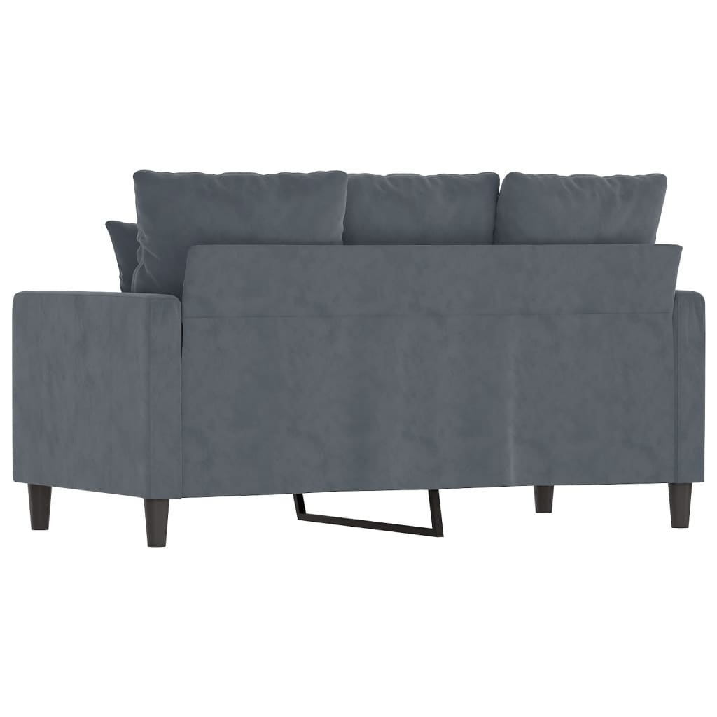 vidaXL Canapea cu 2 locuri, gri închis, 120 cm, catifea vidaXL Canapea cu 2 locuri, gri închis, 120 cm, catifea