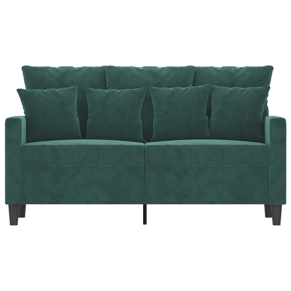 vidaXL Canapea cu 2 locuri, verde închis, 120 cm, catifea
