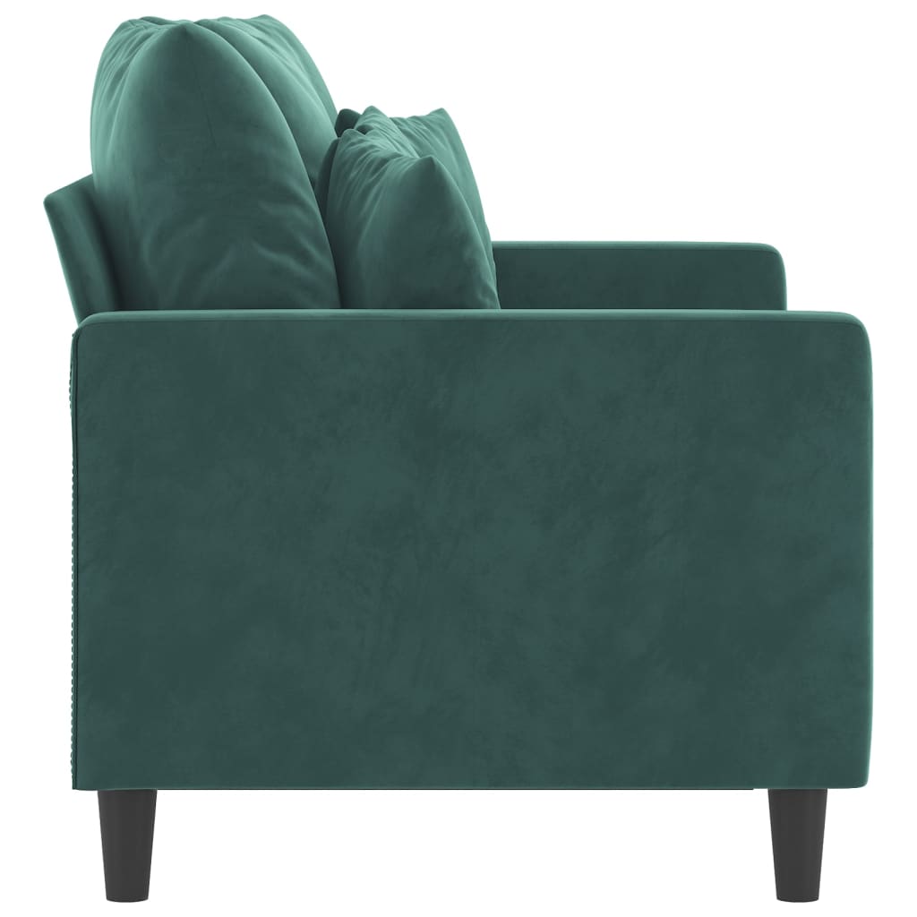vidaXL Canapea cu 2 locuri, verde închis, 120 cm, catifea