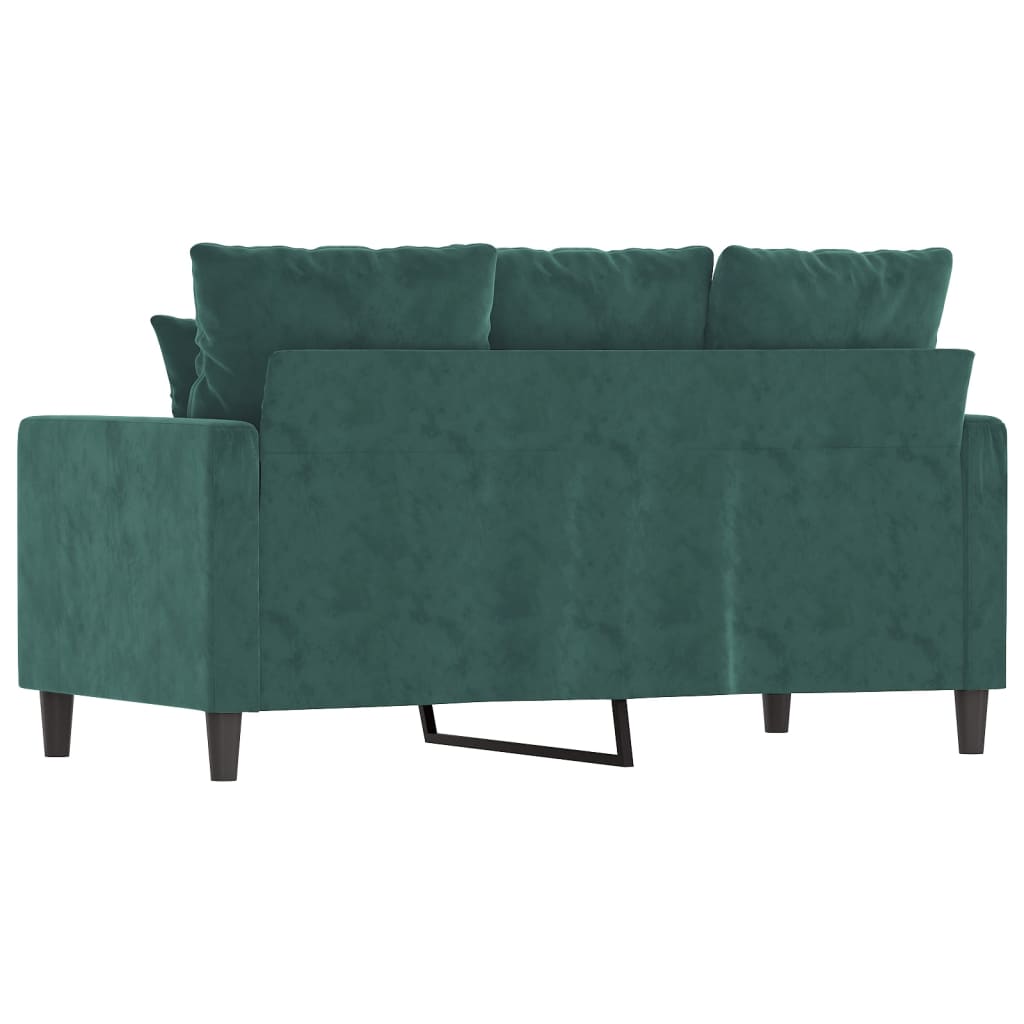 vidaXL Canapea cu 2 locuri, verde închis, 120 cm, catifea