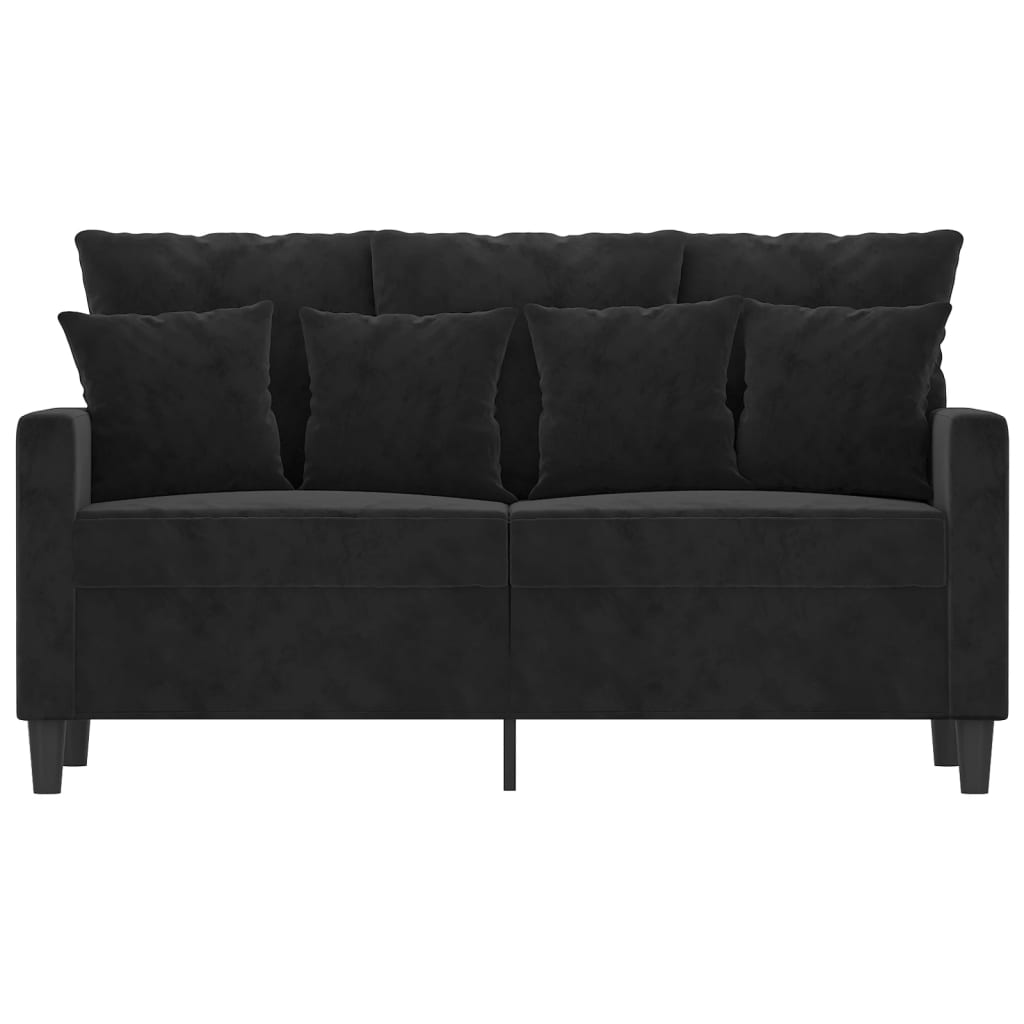 vidaXL Canapea cu 2 locuri, negru, 120 cm, catifea