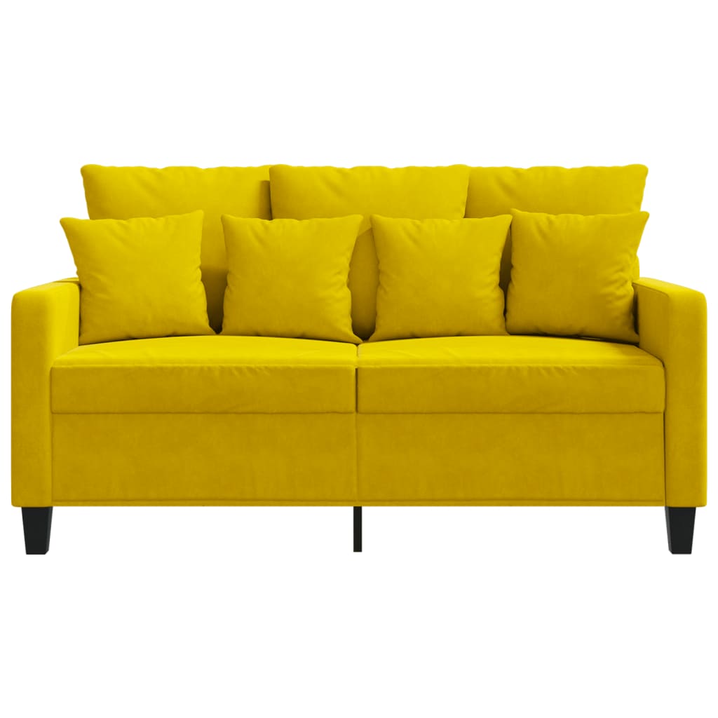 vidaXL Canapea cu 2 locuri, galben, 120 cm, catifea