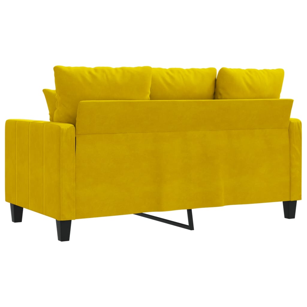 vidaXL Canapea cu 2 locuri, galben, 120 cm, catifea