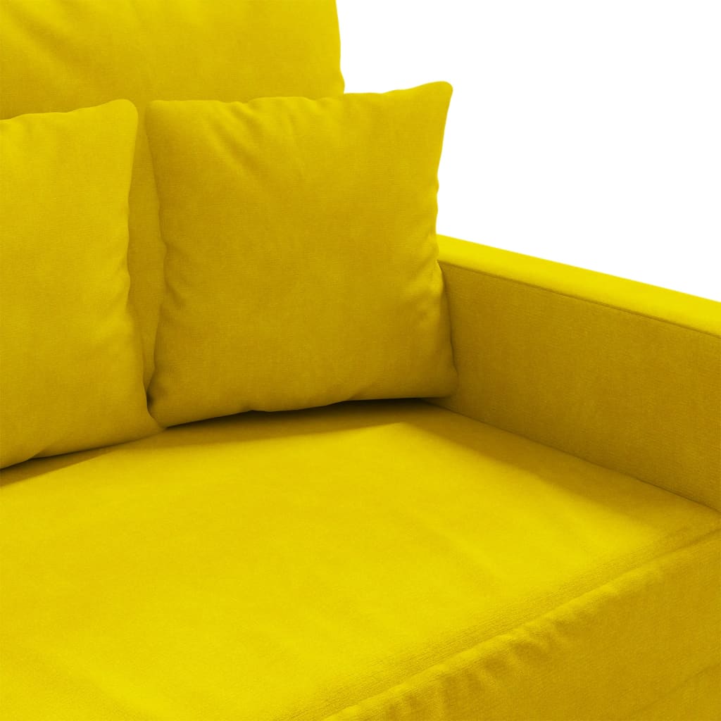 vidaXL Canapea cu 2 locuri, galben, 120 cm, catifea