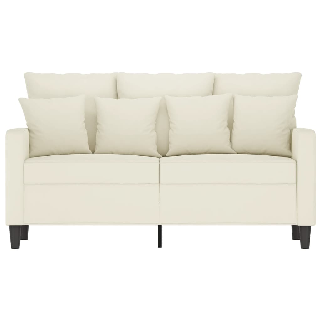 vidaXL Canapea cu 2 locuri, crem, 120 cm, catifea