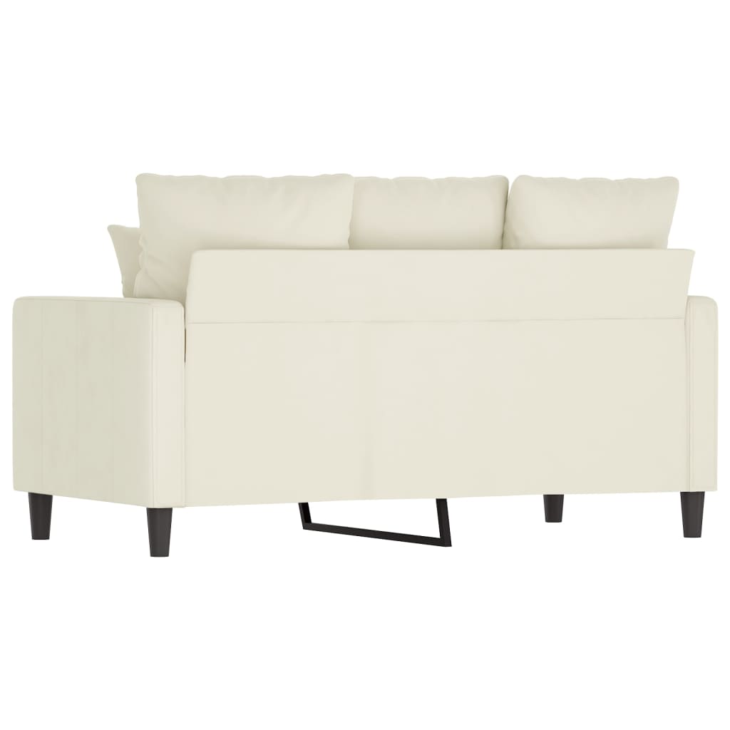 vidaXL Canapea cu 2 locuri, crem, 120 cm, catifea