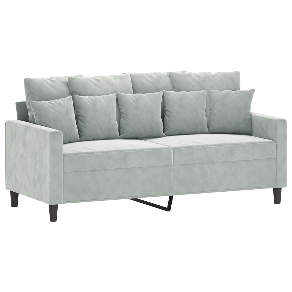 vidaXL Canapea cu 2 locuri, gri deschis, 140 cm, catifea vidaXL Canapea cu 2 locuri, gri deschis, 140 cm, catifea