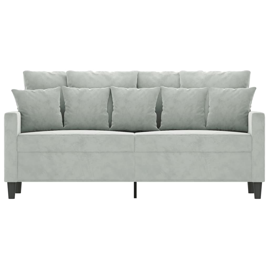 vidaXL Canapea cu 2 locuri, gri deschis, 140 cm, catifea vidaXL Canapea cu 2 locuri, gri deschis, 140 cm, catifea