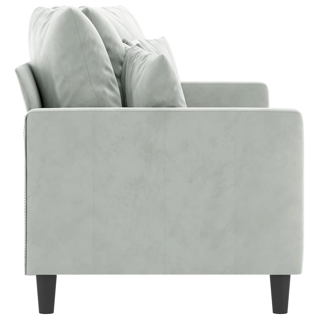 vidaXL Canapea cu 2 locuri, gri deschis, 140 cm, catifea vidaXL Canapea cu 2 locuri, gri deschis, 140 cm, catifea