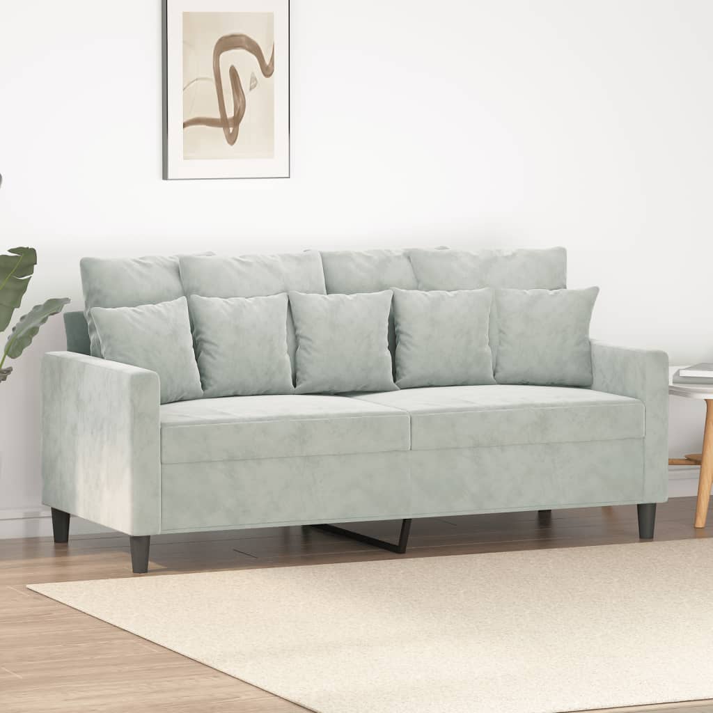 vidaXL Canapea cu 2 locuri, gri deschis, 140 cm, catifea vidaXL Canapea cu 2 locuri, gri deschis, 140 cm, catifea