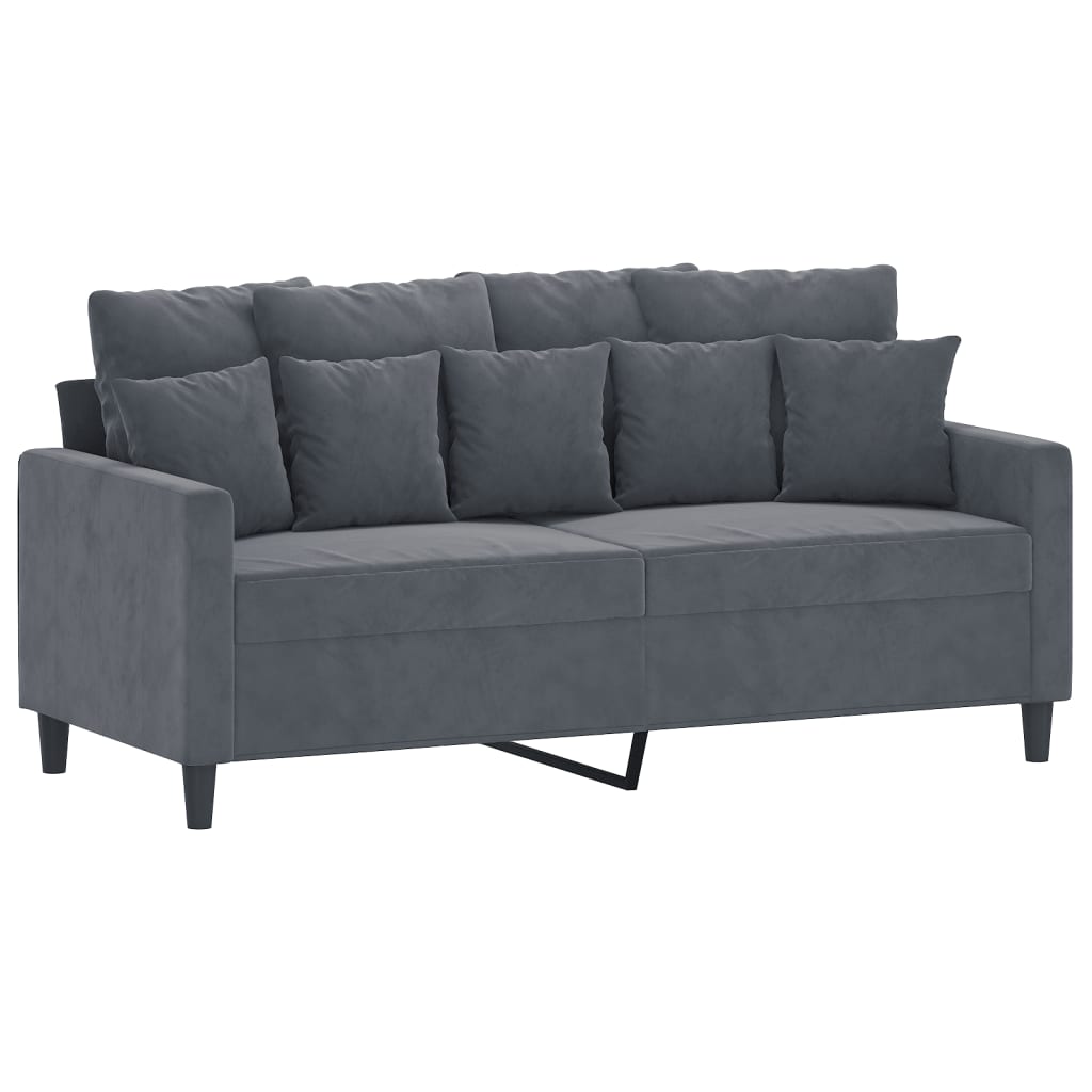 vidaXL Canapea cu 2 locuri, gri închis, 140 cm, catifea