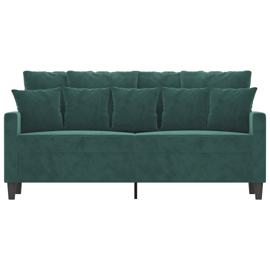 vidaXL Canapea cu 2 locuri, verde închis, 140 cm, catifea