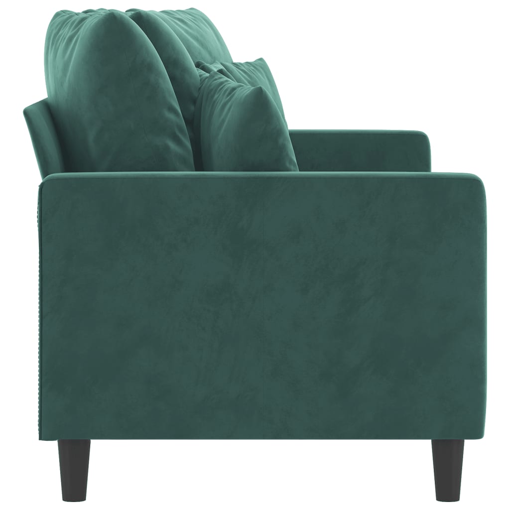 vidaXL Canapea cu 2 locuri, verde închis, 140 cm, catifea